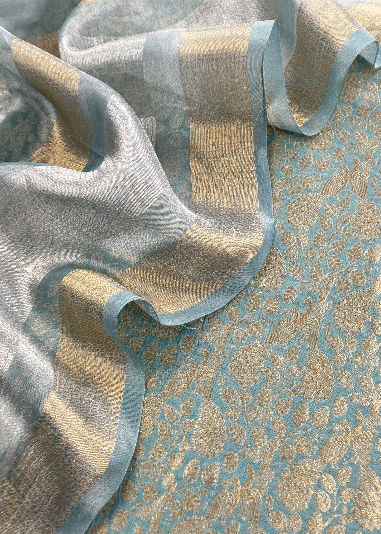 Indian Traditional Wear Brocade Organza Fabric

