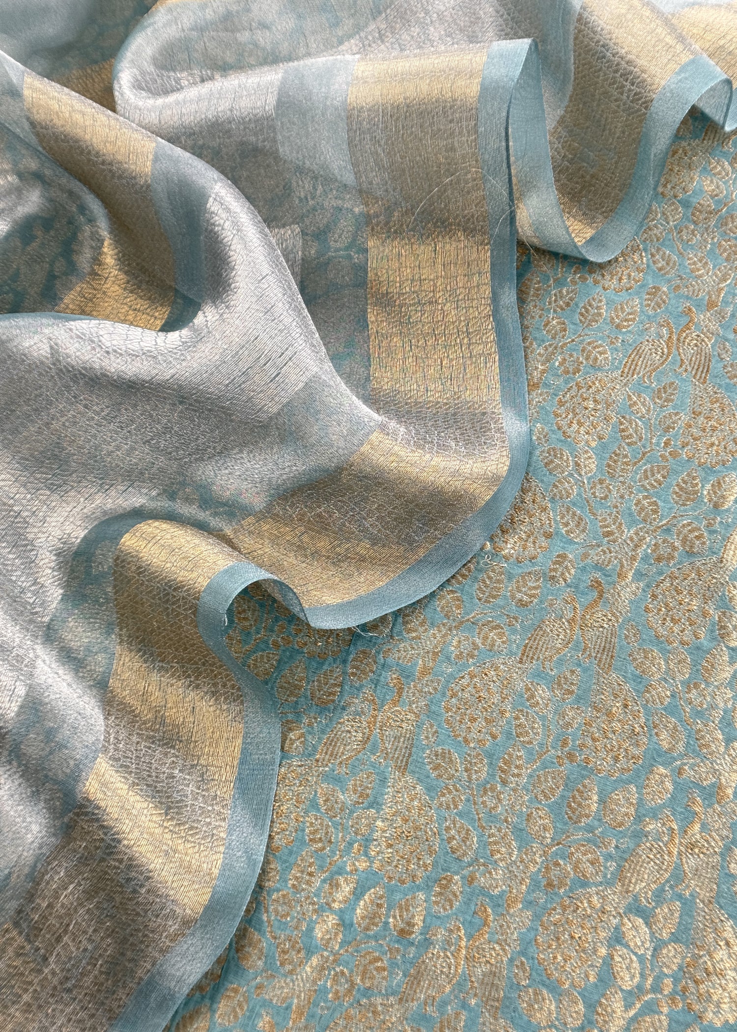 Indian Traditional Wear Brocade Organza Fabric

