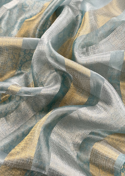 Indian traditional wear unstitched brocade silk fabric

