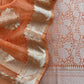 Orange Banarasi Silk Brocade Suit With Organza Dupatta
