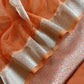 Orange Banarasi Silk Brocade Suit With Organza Dupatta