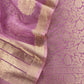Light Purple Banarasi Silk Brocade Suit With Organza Dupatta