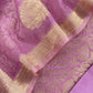 Light Purple Banarasi Silk Brocade Suit With Organza Dupatta