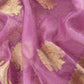 Light Purple Banarasi Silk Brocade Suit With Organza Dupatta