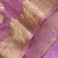 Light Purple Banarasi Silk Brocade Suit With Organza Dupatta
