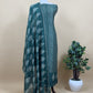 Green Maheshwari Silk Unstitched Suit With Leheriya And Block Print