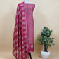 Pink Maheshwari Silk Unstitched Suit With Leheriya And Block Print