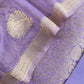Light Purple Banarasi Silk Brocade Suit With Organza Dupatta