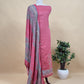 Pink Pure Glace Cotton Kurta And Pure Chinon Dupatta With Applique Work