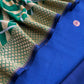 Royal Blue Handloom Silk Suit With Pure Khaddi Georgette Dupatta With Zari Weaving