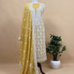 Mango Yellow Festive Mulmul Suit Fabric With Resham Embroidery And Pearls