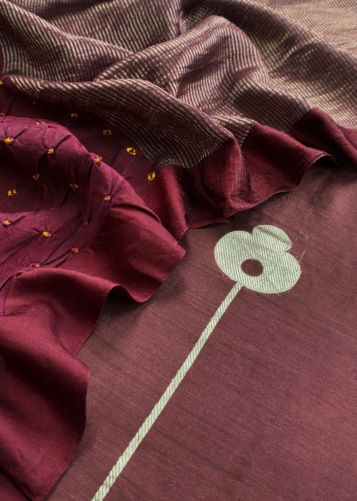 Festive wear silk unstitched suit with kadwa weaving

