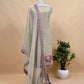 Flamingo Pink Crushed Tissue Silk Suit With Chidiya Embroidery