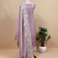 Wild Orchid Pink Kashi Ghat Embroidered Organza Silk Suit fabric