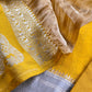 Goldan Yellow Handwoven Raw Silk Suit With Tissue Silk Dupatta