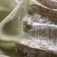 Basil Green Kashi Ghat Embroidered Organza Silk Suit Fabric
