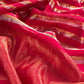 Red Handloom Silk Unstitched Kurta And Sonarupa Zari Panel Dupatta With Tissue Appliqué Work