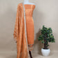 Mettalic Orange Embroidered Tissue Silk Suit