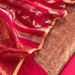 Red Handloom Silk Unstitched Kurta And Sonarupa Zari Panel Dupatta With Tissue Appliqué Work