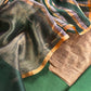 Bottle Green Handloom Silk Unstitched Kurta And Sonarupa Zari Panel Dupatta With Tissue Appliqué Work