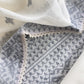 Off White With Blue Cotton Linen Suit With Jamdani Weaving