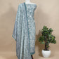 Blue Grey Handblock Maheshwari Silk With Zari Weaving