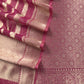 Rani Pink Brocade Kurta With Organza Dupatta