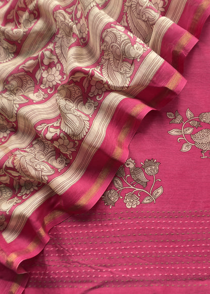 Pure maheshwari silk suit fabric

