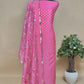 Pink Chanderi Banarasi Embroidered Suit Set