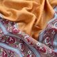 Yellow Maheshwari Silk Suit Fabric With Kalamkari Print