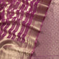 Violet Brocade Kurta With Organza Dupatta