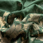 Green Chanderi Unstitched suit with Gold zari Jamdani weaving