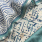 Blue Grey Handblock Maheshwari Silk With Zari Weaving