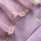 Lavender Handloom Organza Unstitched Suit With Pitta And Lotus Appliqué work