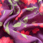 Wine Munga Tussar Suit Fabric With Floral Dupatta And Kantha Stitch Hand Embroidery