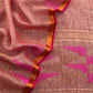 Pure linen suit with jamdani weaving

