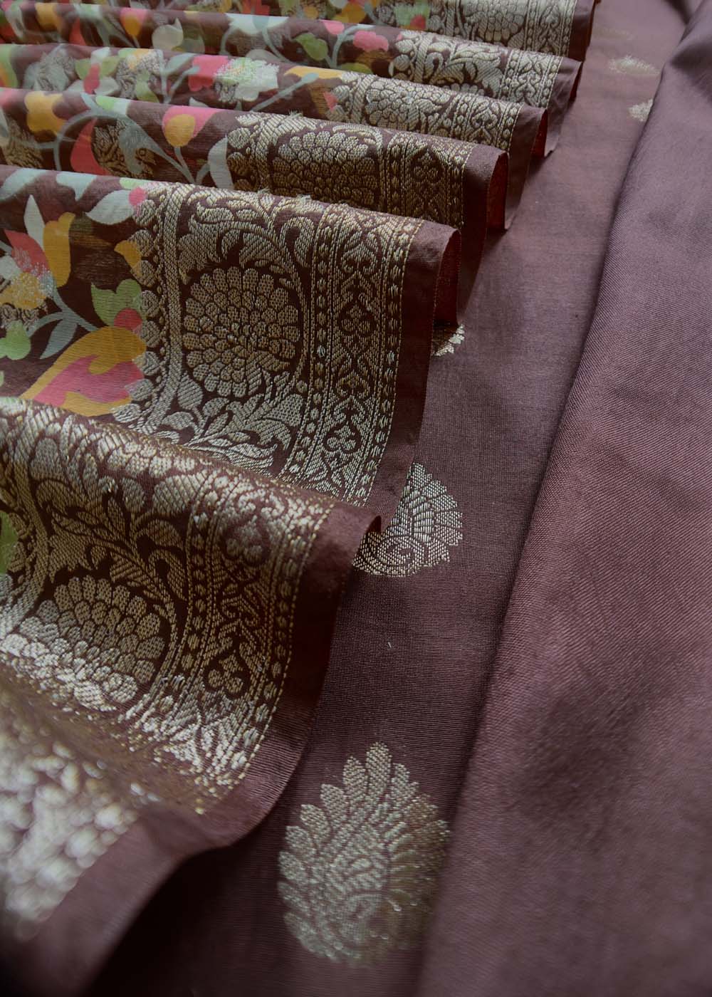 Brown Banarasi Suit With Kalamkari Dupatta