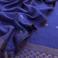Royal Blue Pure Silk Suit With Meenakari Zari Weaving