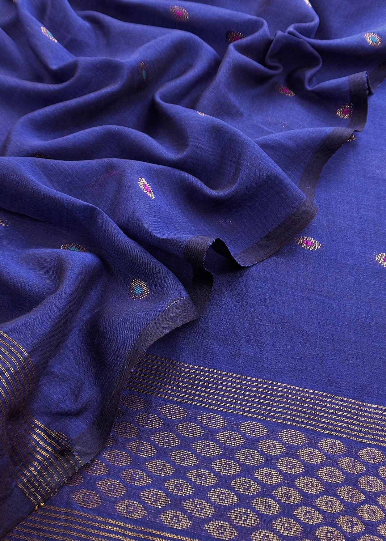 Royal Blue Pure Silk Suit With Meenakari Zari Weaving