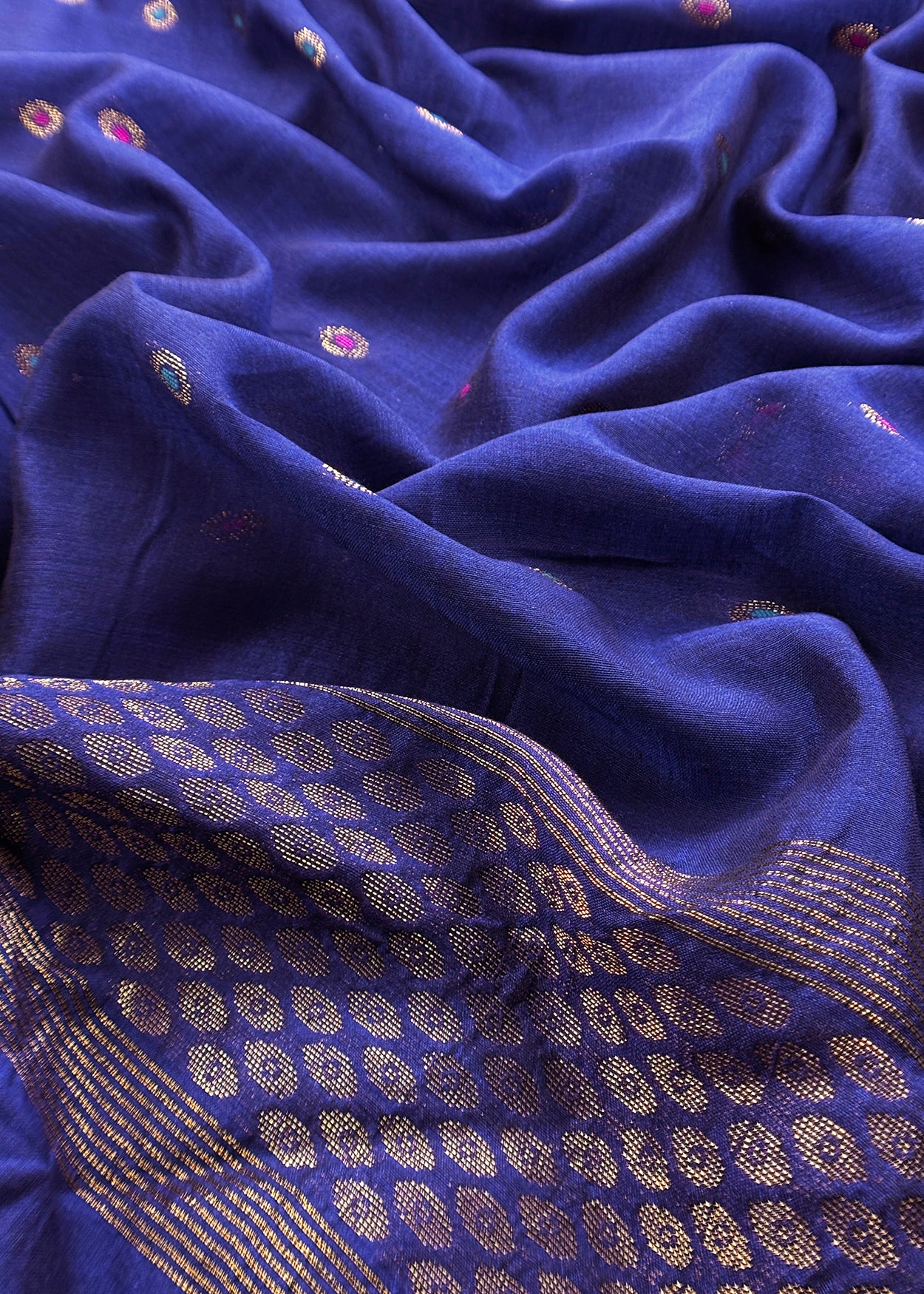 Royal Blue Pure Silk Suit With Meenakari Zari Weaving