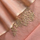 Peach Pink French Knot Hand Embroidered Kota Doria Summer Suit Set