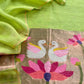 Parrot Green Pure Linen Suit Fabric With Gold Zari Swan Needle Jamdani Weaving Handmade On Loom