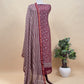 Maroon Kani print Maheshwari Silk Unstitched Suit With Wavy Dupatta