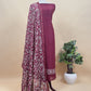 Maroon Kani print Maheshwari Silk Unstitched Suit With Wavy Dupatta