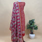 Red pichwai Maheshwari Silk Unstitched Suit With Natraj Kalamkari Dupatta