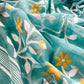 Teal Blue Pure Linen Suit Fabric With Needle Jamdani Weaving Handmade On Loom