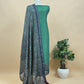 Green Pure Maheshwari Silk Unstitched Suit Fabric With Shikagarh Print