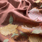 Brown Handloom Mulmul Unstitched With Cross Stitched Embroidery