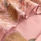 Pastel Peach Handloom Mulmul Unstitched With Cross Stitched Embroidery