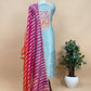 Pearl Blue Handloom Silk Suit with Tissue Silk Dupatta with Dori, Dabka, Zardosi Handwork